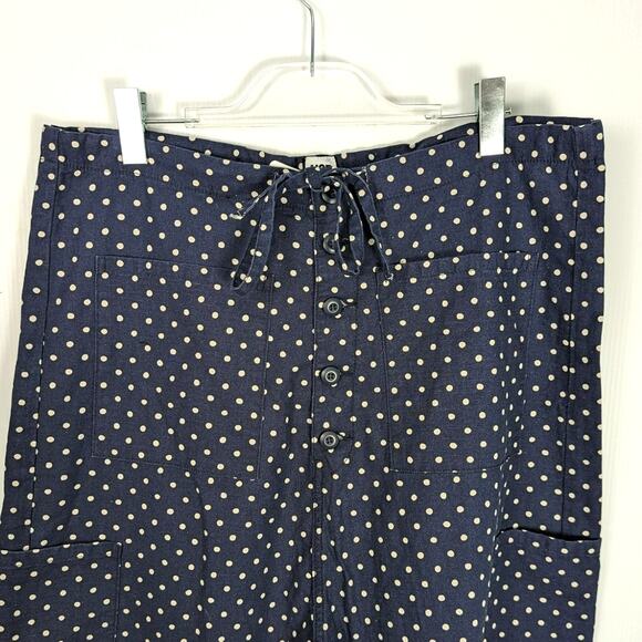 NSF Carlson Pant Drop Crop Navy White Polka Dot Drawstring Waist Crop NWT M - Picture 3 of 11